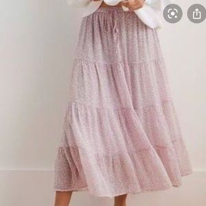 Lilac Leopard Midi Skirt